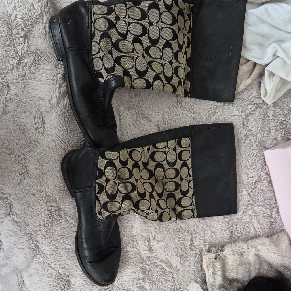 Coach Black and Tan  Boots